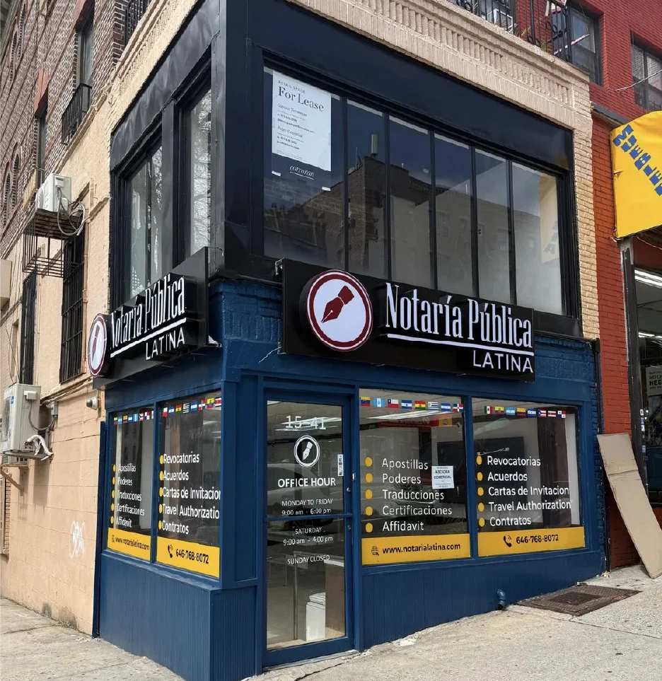 Imagen de fachada de oficina notaria en manhattan new york